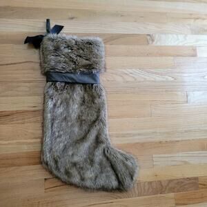 Faux Fur Oversized Christmas Stocking - Brown 25"
